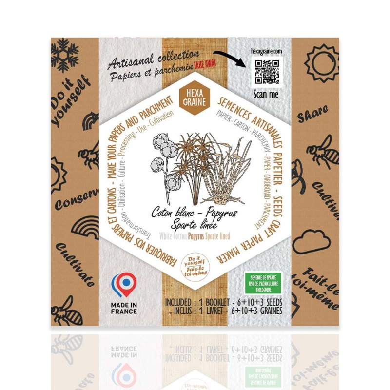 Coffret semences pour fabrication de papier artisanal