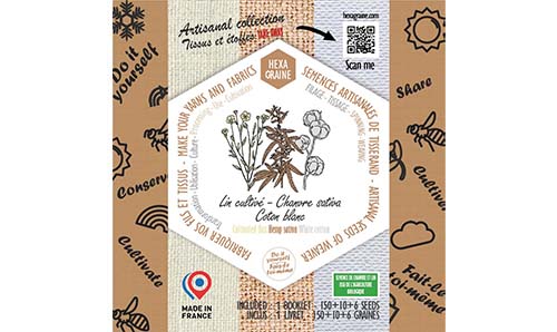 Coffret semences de plantes pour fabrication de textile